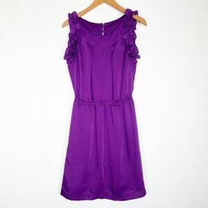 Bisou Bisou Eggplant Purple Ruffled Sheath Dress